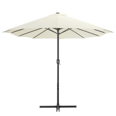 vidaXL Lauko skėtis su aliuminio stulpu, smėlio sp., 460x270 cm