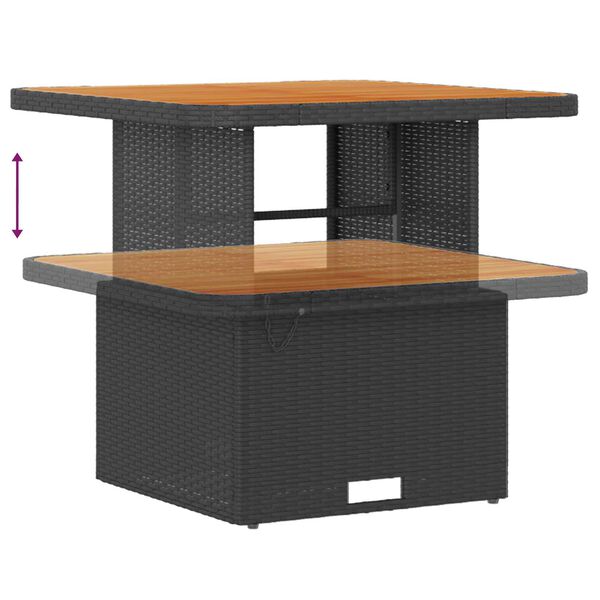 vidaXL Sodo Sofų Rinkinys 11 pcs Juoda poliratanas