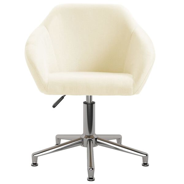 vidaXL Valgomojo kėdės, 6 vnt., kreminės spalvos, audinys, pasukamos