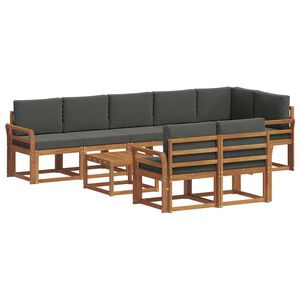 vidaXL Lauko sofos komplektas su pagalve 9 pcs Natūralus ir antracitas
