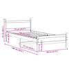 vidaXL Lovos rėmas su be čiužinio, baltas, 75x190cm, pu&scaron;ies masyvas
