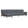 vidaXL L formos sofa-lova, tamsiai pilka, 279x140x70cm, aksomas