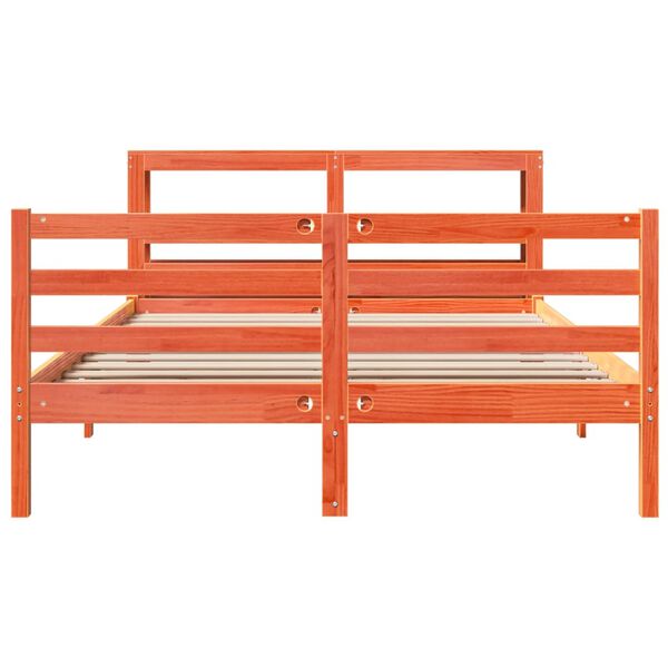 vidaXL Lovos rėmas be čiužinio, va&scaron;ko rudas, 160x200cm, pu&scaron;ies masyvas