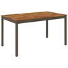 vidaXL Sodo vakarienės stalas Natūralus ir kava 141 x 80,5 x 75 cm