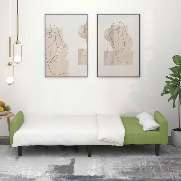 vidaXL Dvivietė sofa-lova, &scaron;viesiai žalios spalvos, aksomas