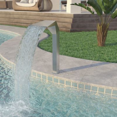vidaXL Baseino fontanas, nerūdijantis plienas, 50x30x90cm, sidabrinis