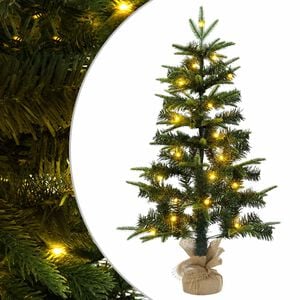 vidaXL Mini Kalėdų medis 45 cm 25 LED &Scaron;ilta balta PVC ir PE Žalia