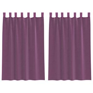 vidaXL Voilės užuolaidos su kilpelėmis, 2 vnt., violetinės, 140x175 cm