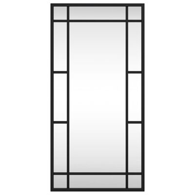 vidaXL Sieninis veidrodis, juodas, 30x60cm, geležis, stačiakampis
