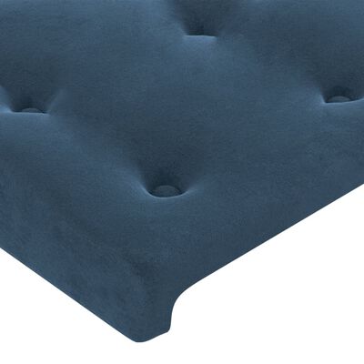 vidaXL Lovos rėmas su galvūgaliu, tamsiai mėlynas, 100x200 cm, aksomas