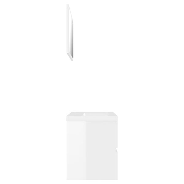 vidaXL Vonios kambario baldų komplektas, baltas, MDP, ypač blizgus