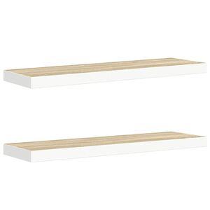 vidaXL Pakabinamos lentynos, 2vnt., ąžuolo/baltos, 80x23,5x3,8cm, MDF
