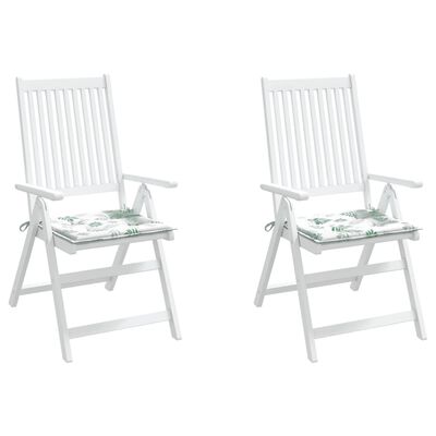 vidaXL Kėdės pagalvėlės, 2vnt., 40x40x3cm, audinys, su lapais