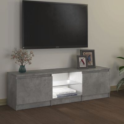 vidaXL TV spintelė su LED apšvietimu, betono pilka, 120x30x35,5cm