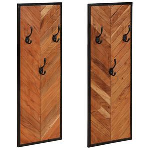 vidaXL paltų kabyklos 2 vnt 35x1x90 cm akacijos masyvo