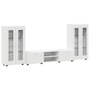 vidaXL TV spintelių komplektas FLORIN 3 pcs Balta Apdirbta mediena