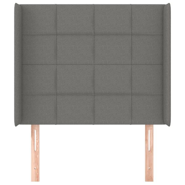 vidaXL Galvūgalis su auselėmis, pilkas, 103x16x118/128cm, audinys