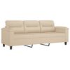vidaXL Trivietė sofa su pagalvėmis, kreminė, 180cm, audinys