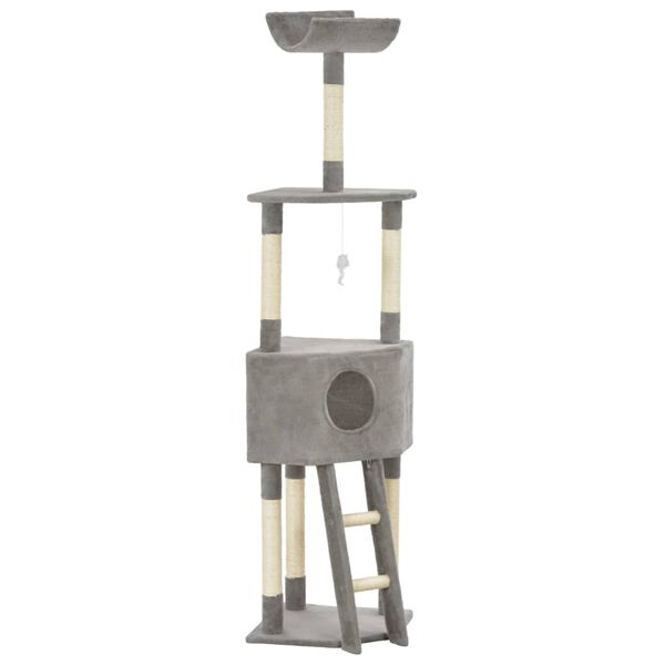 vidaXL Draskyklė katėms su stovu i&scaron; sizalio, pilka, 180 cm