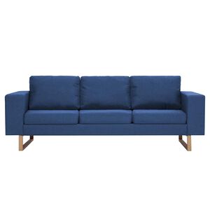 vidaXL Trivietė sofa, mėlyna, audinys