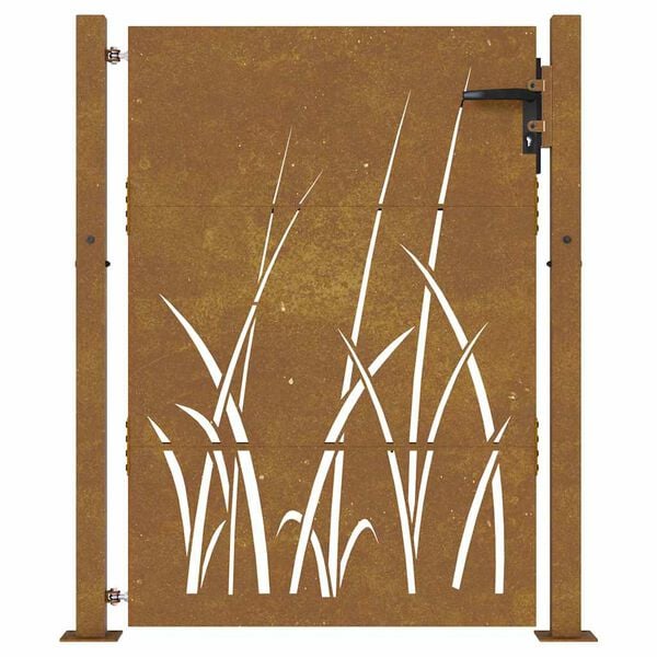 vidaXL Sodo vartai, 100x150 cm, Corten plienas, žolės ra&scaron;tas
