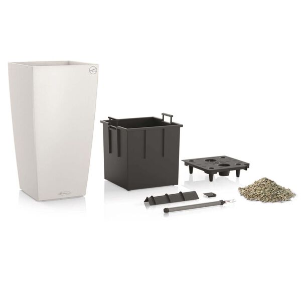 LECHUZA Vazonas Cubico Color 30 ALL-IN-ONE, baltas, 13130