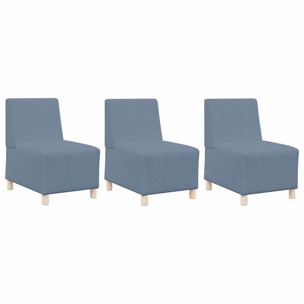 vidaXL Modulinis sofa vienetas be rankų 3 pcs Mėlyna 55 x 74 x 82 cm