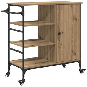 vidaXL Virtuvės vežimėlis Amatininkų ąžuolas 87,5 x 39 x 84,5 cm