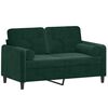 vidaXL Dvivietė sofa su pagalvėlėmis, tamsiai žalia, 120cm, aksomas