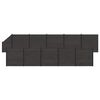 vidaXL Tvoros rinkinys 11 vnt. 1830 x 186 cm WPC ir aliuminis Juoda