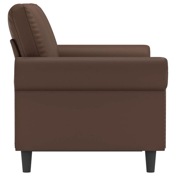 vidaXL Dvivietė sofa, rudos spalvos, 120cm, dirbtinė oda