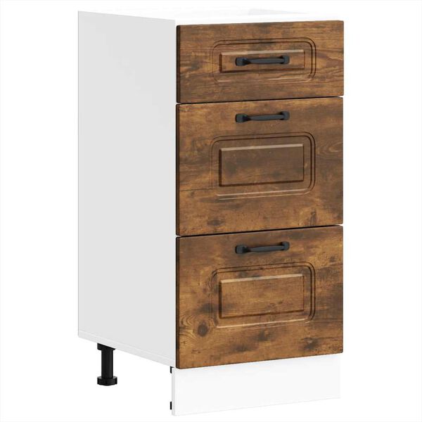 vidaXL Virtuvės spintelė, Kalmar, dūminio ąžuolo, apdirbta mediena