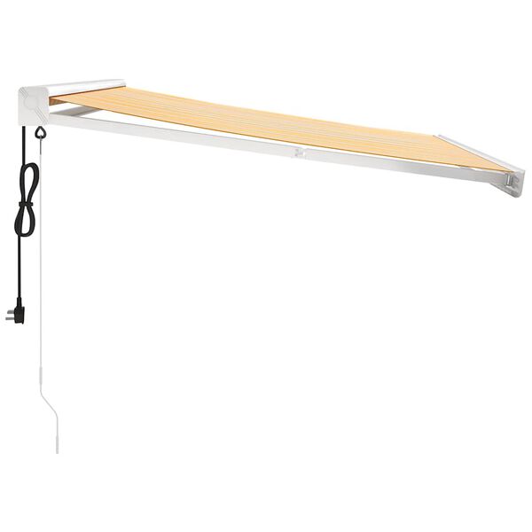 vidaXL I&scaron;traukiama markizė, geltona/balta, 3,5x2,5m, audinys/aliuminis