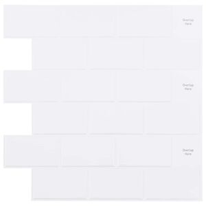 vidaXL Metro plytelė 50 pcs Balta 30 x 30 cm Poliuretanas ir PET