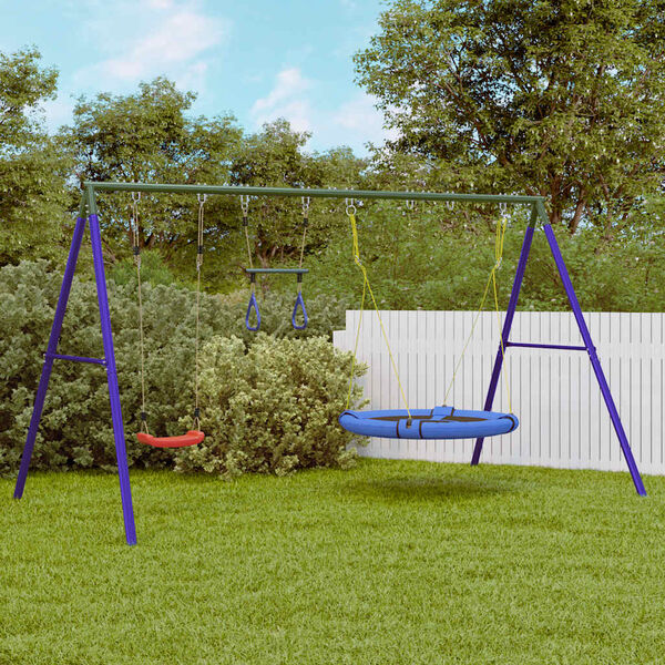 vidaXL Lauko sūpynių komplektas su sūpynėmis/lėkštės formos sūpynėmis