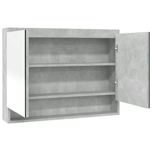 vidaXL Veidrodinė vonios spintelė, betono pilka, 80x15x60cm, MDF