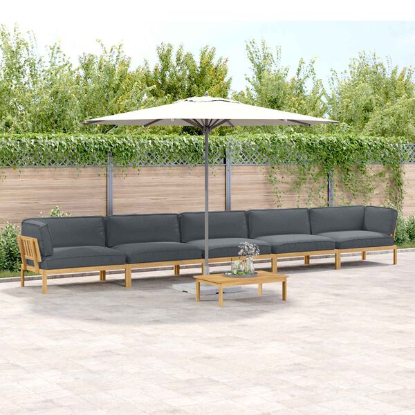 vidaXL Sofos komplektas 6 pcs Antracitas Kietos akacijos mediena