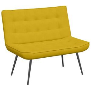 vidaXL Suoliukas, geltonos spalvos, 110x74x84cm, aksomas