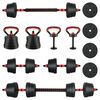 vidaXL 4-in-1 hantelių rinkinys 30kg Juoda ir raudona