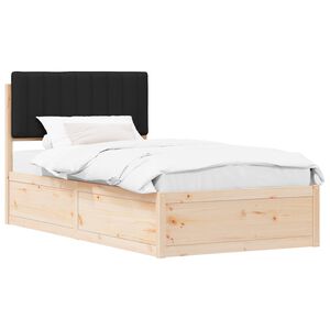vidaXL Lovo rėmas su apmu&scaron;tu galvūgaliu Juoda 100 x 200 cm