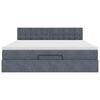 vidaXL Osmanų lova su čiužiniu ir LED Tamsiai pilka 180x200cm Velvet
