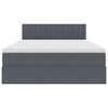 vidaXL Lova su daiktų laikymo vieta ir LED Tamsiai pilka 140 x 190 cm