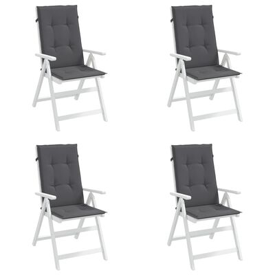 vidaXL Sodo kėdės pagalvėlės, 4vnt., antracito, 120x50x3cm, audinys