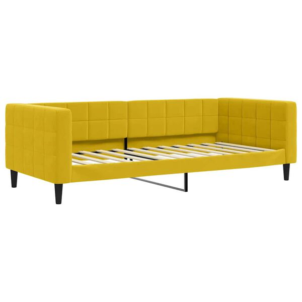 vidaXL Sofa, geltonos spalvos, 90x200cm, aksomas