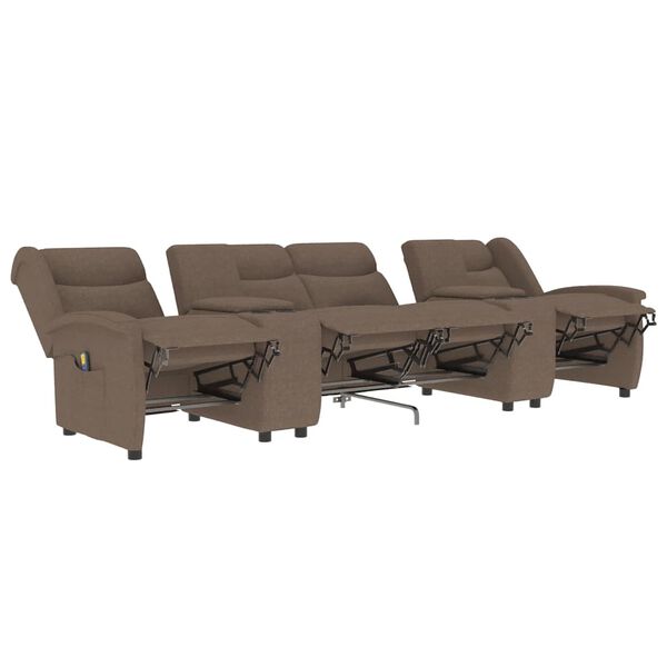 vidaXL Keturvietis atlošiamas masažinis krėslas, taupe