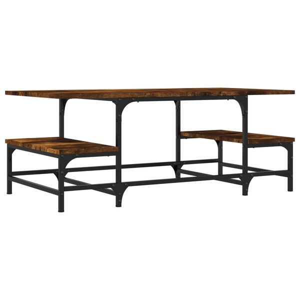 vidaXL Kavos staliukas, dūminio ąžuolo, 100x50,5x40cm, mediena