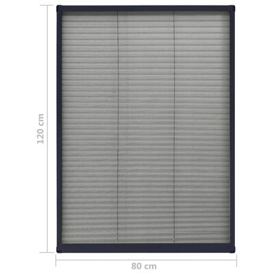 vidaXL Tinklelis nuo vabzdžių langams, antracito, 80x120cm, aliuminis