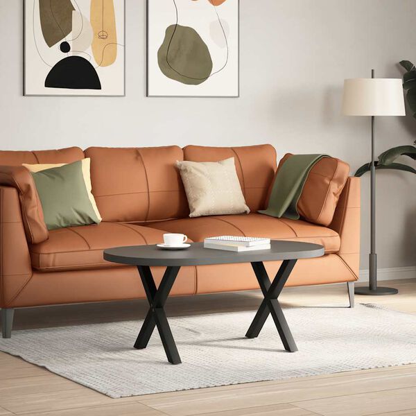 vidaXL Kavos staliuko kojelės, X formos, 2 vnt., juodos, 50x(42-43) cm, plienas