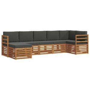 vidaXL Sekcijos sofų komplektas 7 pcs Natūralus ir antracitas