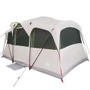 vidaXL &Scaron;eimos palapinė su stogu Balta ir žalia 435 x 255 x 216 cm